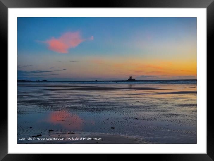 Jersey Sunset Beach Framed Mounted Print by Maciej Czuchra