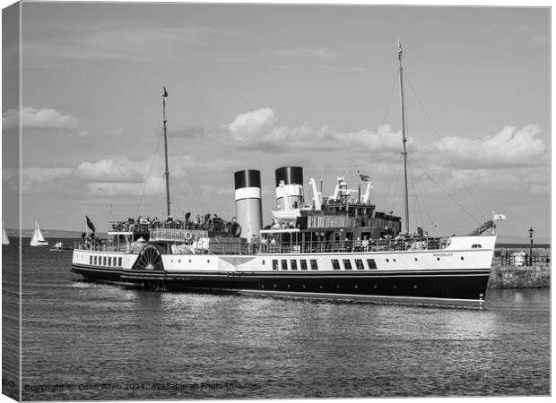 The Waverley Moored at Tenby Harbour, Pembrokeshir Canvas Print by Colin Allen