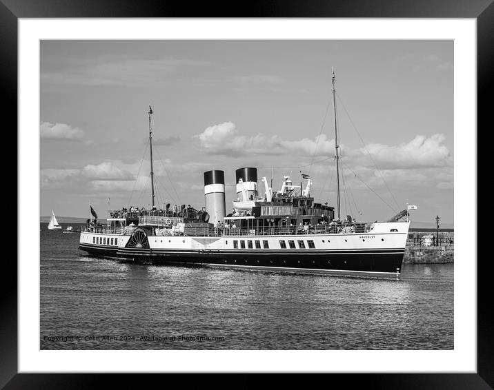 The Waverley Moored at Tenby Harbour, Pembrokeshir Framed Mounted Print by Colin Allen