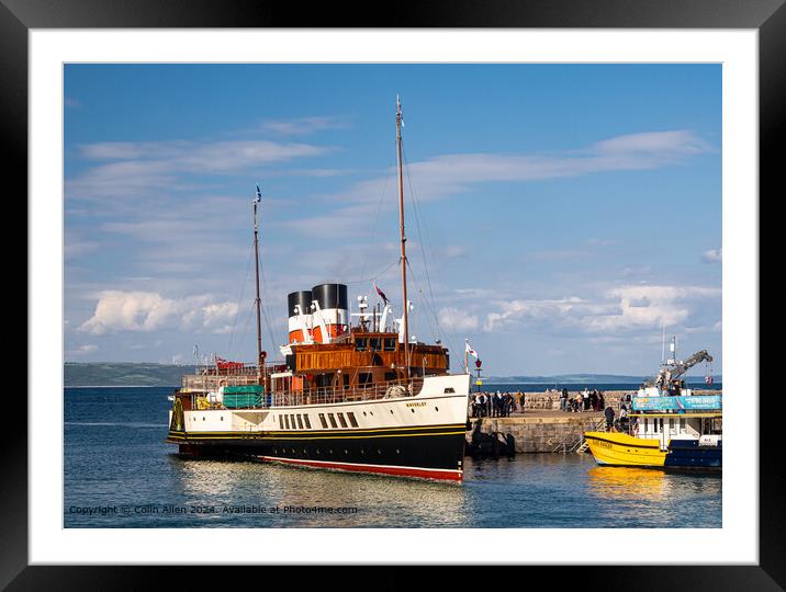 Waverley Boat Moored at Tenby Harbour Pembrokeshir Framed Mounted Print by Colin Allen