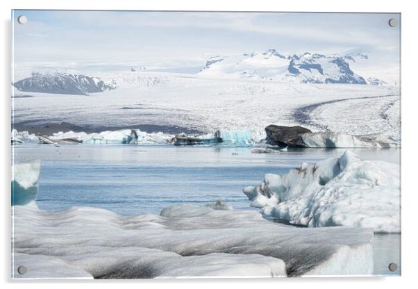 Jökulsárlón Glacier Lagoon  Acrylic by kathy white