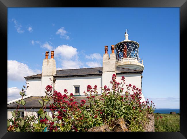 Caldey Island Lighthouse, Pembrokeshire, Wales.  Framed Print by Colin Allen