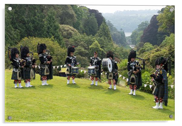 Cornwall Pipes and Drums Acrylic by kathy white