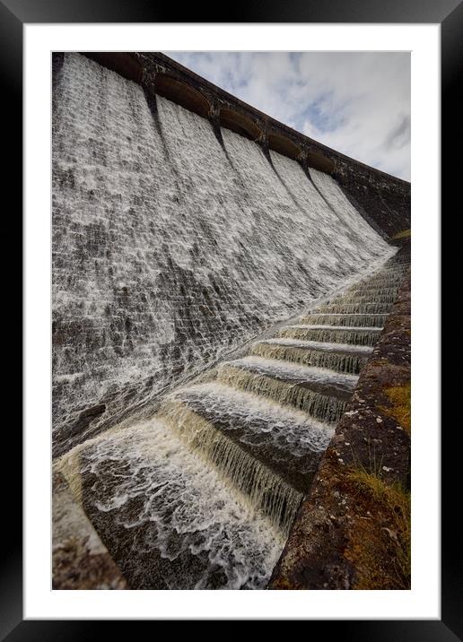 Rhayader Dam Water Overflow Framed Mounted Print by John Gilham