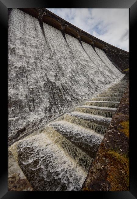 Rhayader Dam Water Overflow Framed Print by John Gilham