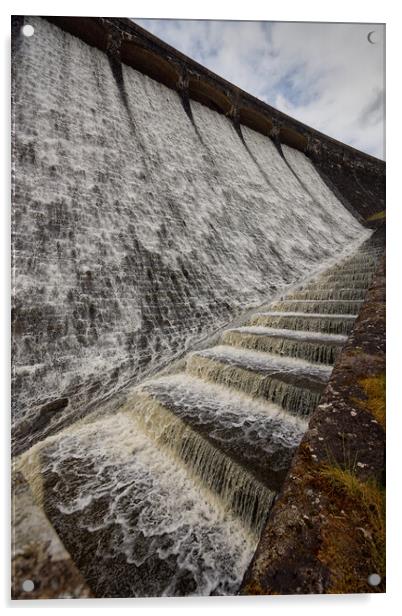 Rhayader Dam Water Overflow Acrylic by John Gilham