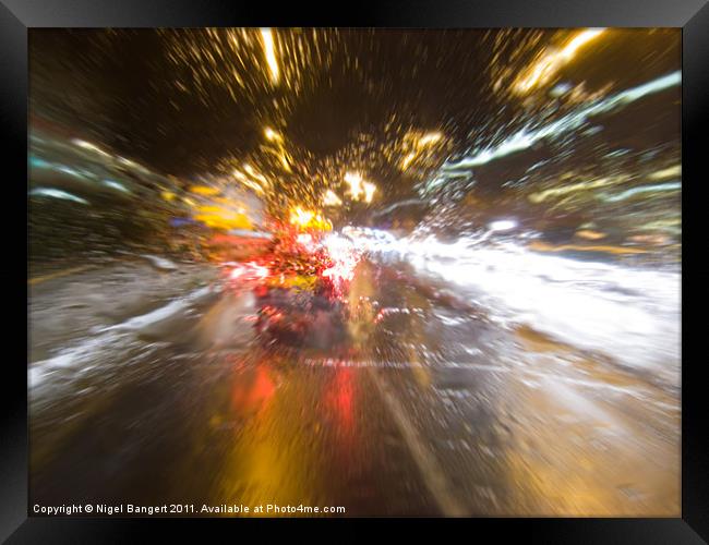 Driving Rain Framed Print by Nigel Bangert