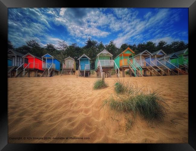 Beach huts at Wells-Next-On-Sea Framed Print by Aj’s Images