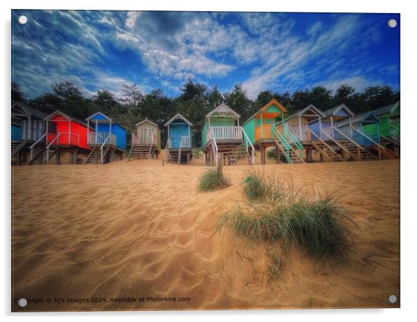 Beach huts at Wells-Next-On-Sea Acrylic by Aj’s Images