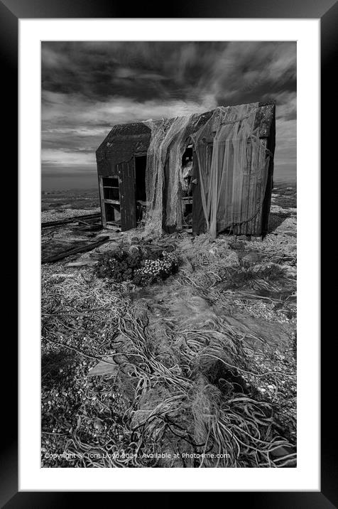 Dungeness Kent Landscape: Abandoned Nets and Decaying Textures Framed Mounted Print by Tom Lloyd