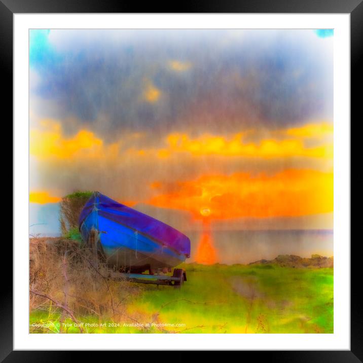 Fiery Sunset at Portencross Framed Mounted Print by Tylie Duff Photo Art