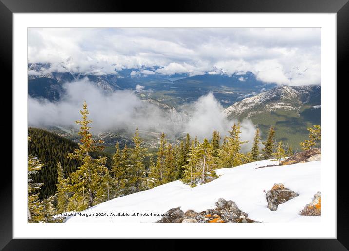 Snowy Banff Mountain Landscape Framed Mounted Print by Richard Morgan