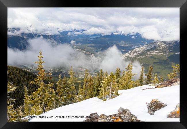 Snowy Banff Mountain Landscape Framed Print by Richard Morgan