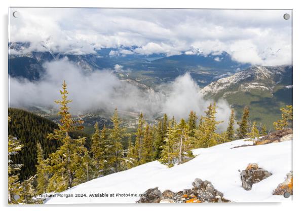 Snowy Banff Mountain Landscape Acrylic by Richard Morgan