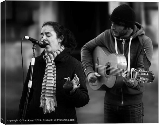 Passionate Buskers in Black & White Canvas Print by Tom Lloyd