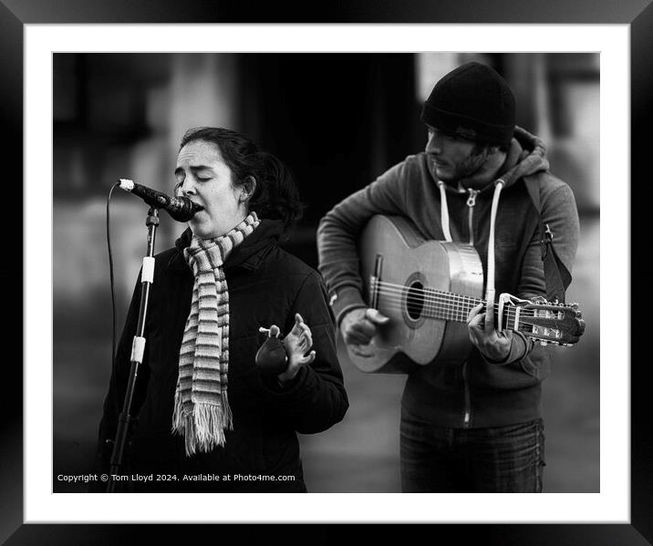 Passionate Buskers in Black & White Framed Mounted Print by Tom Lloyd
