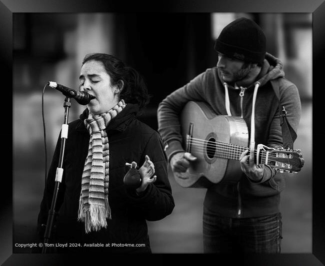 Passionate Buskers in Black & White Framed Print by Tom Lloyd