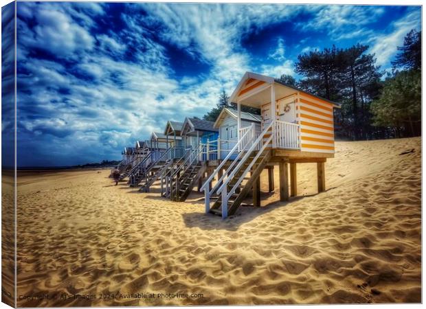 Beach huts at Wells Next On Sea  Canvas Print by Aj’s Images