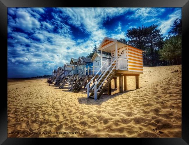 Beach huts at Wells Next On Sea  Framed Print by Aj’s Images