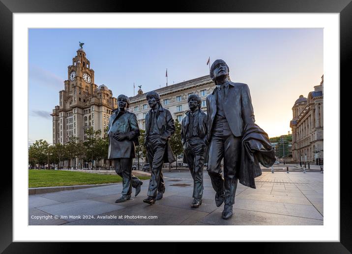 The Beatles Pier Head Liverpool Framed Mounted Print by Jim Monk