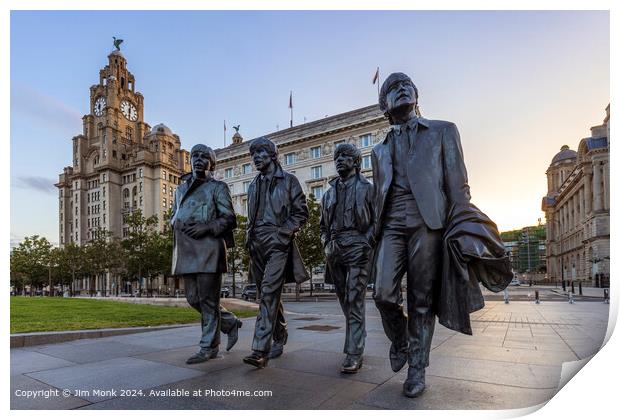 The Beatles Pier Head Liverpool Print by Jim Monk