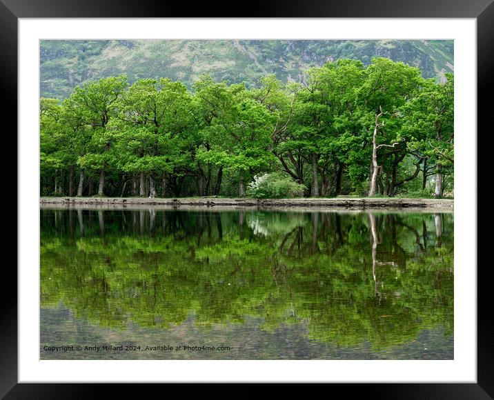 Crummock Water Reflections Framed Mounted Print by Andy Millard