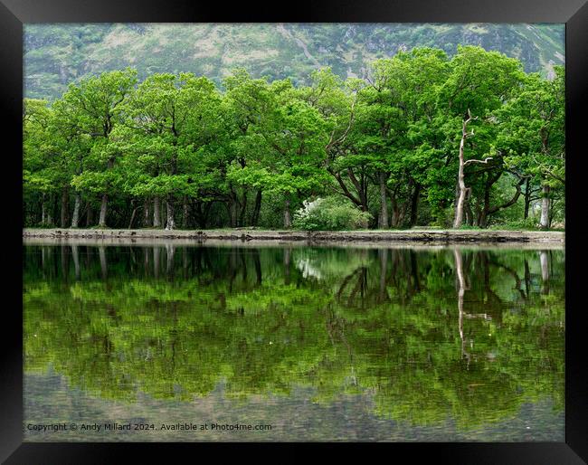 Crummock Water Reflections Framed Print by Andy Millard