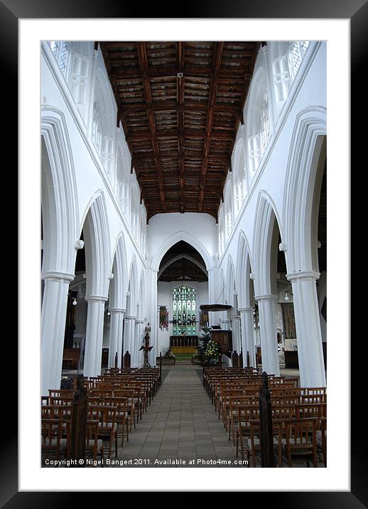 Thaxted Church Central Aisle Framed Mounted Print by Nigel Bangert
