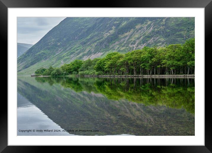 Crummock Water Reflections Framed Mounted Print by Andy Millard