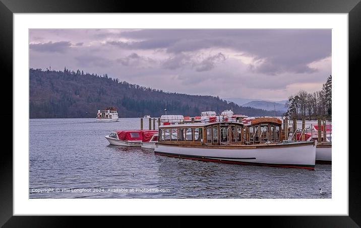 Berthed at Lake Windermere Cumbria  Framed Mounted Print by Phil Longfoot