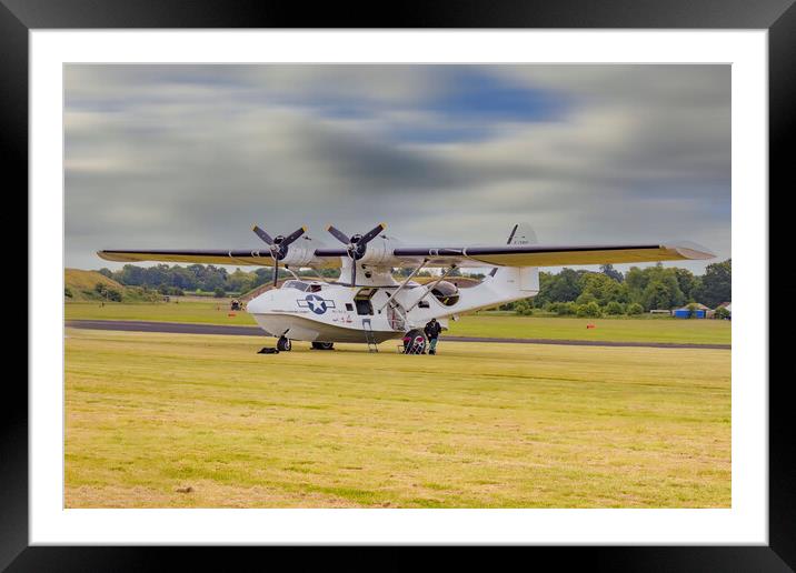 Catalina Airplane in Cosford Air Show 2024 Framed Mounted Print by Glen Allen