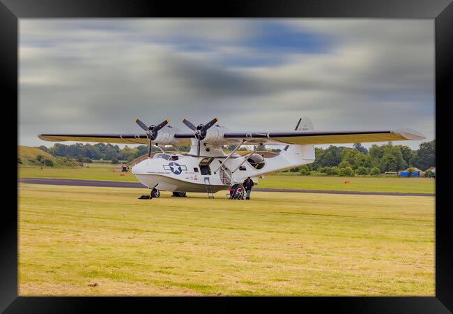 Catalina Airplane in Cosford Air Show 2024 Framed Print by Glen Allen