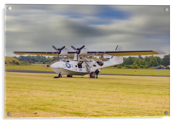 Catalina Airplane in Cosford Air Show 2024 Acrylic by Glen Allen