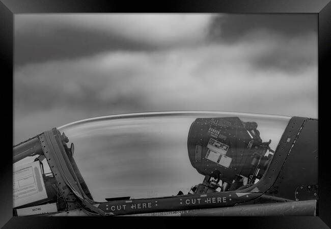 Cockpit Monochrome Framed Print by Glen Allen