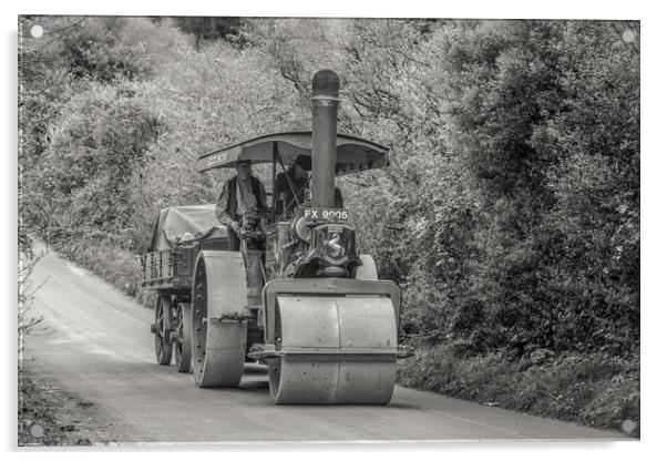 Vintage steam roller Acrylic by Alan Tunnicliffe