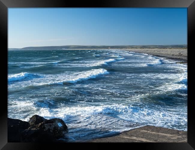 Westward Ho Beach Waves Framed Print by Tony Twyman