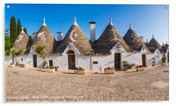 Alberobello Trulli Landscape Acrylic by Beata Aldridge