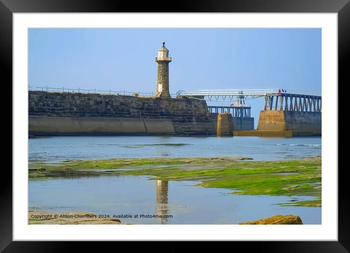 Whitby Lighthouse  Framed Mounted Print by Alison Chambers