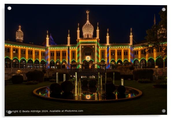 Moorish Palace Night View Acrylic by Beata Aldridge