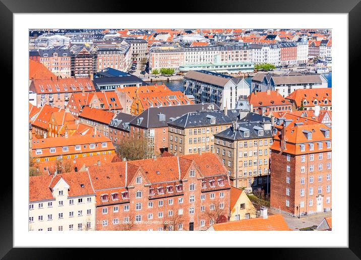 Copenhagen Rooftops Cityscape Framed Mounted Print by Beata Aldridge