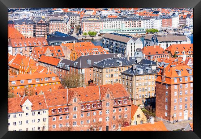 Copenhagen Rooftops Cityscape Framed Print by Beata Aldridge