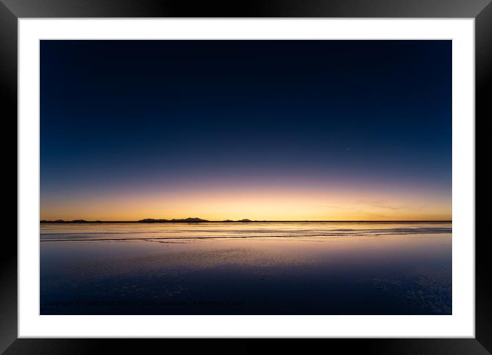 Bolivian Sunset Reflection Framed Mounted Print by YUNCHAN JEONG