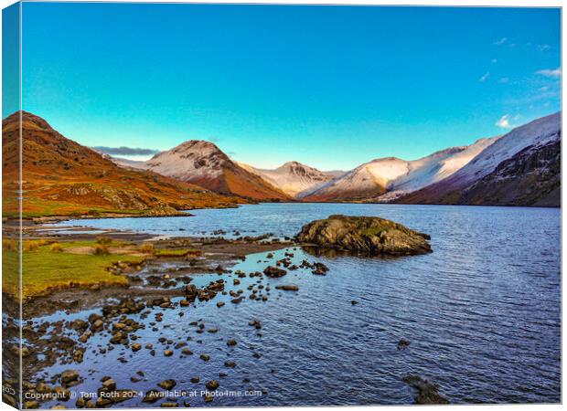 Wastwater Winter Sky Canvas Print by Tom Roth