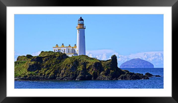Turnberry Lighthouse Ailsa Craig Landscape Framed Mounted Print by Allan Durward Photography
