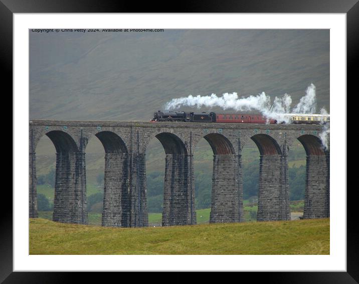 Ribblehead Viaduct Steam Engine Framed Mounted Print by Chris Petty