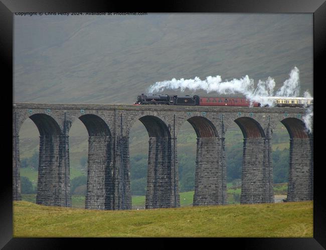 Ribblehead Viaduct Steam Engine Framed Print by Chris Petty