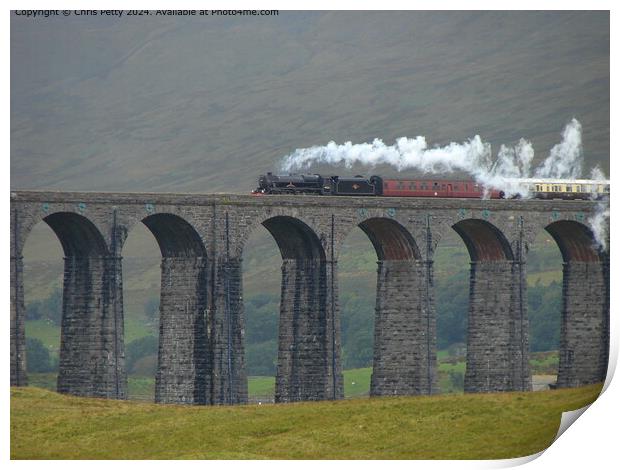 Ribblehead Viaduct Steam Engine Print by Chris Petty