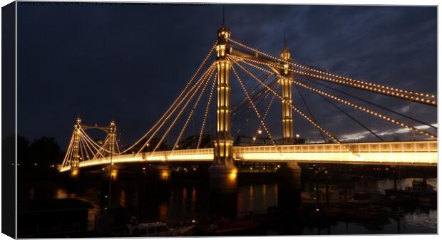 Albert Bridge, London Canvas Print by Chris Petty