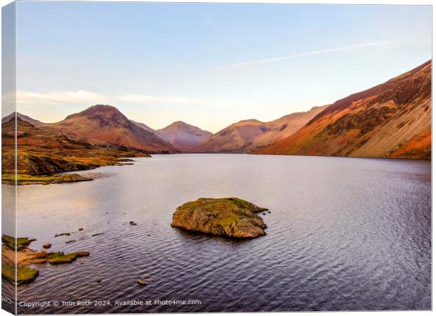 Wastwater Peaks Reflection Canvas Print by Tom Roth