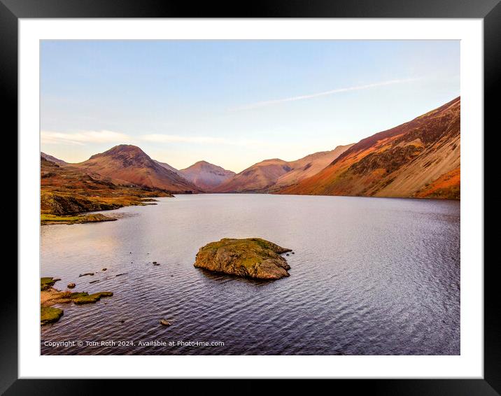 Wastwater Peaks Reflection Framed Mounted Print by Tom Roth
